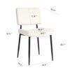 Modern Fabric Upholstered Dining Chair With Black Metal Legs (Set of 4) - Beige - Image 2