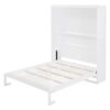 Queen Size Murphy Wall Bed With Shelves, Space Saving - White - Image 10