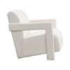 Modern Minimalist Leisure Armchair With L Shaped Armrests For Living Room - White - Image 12