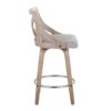 Charlotte - Farmhouse Fixed Height Counter Stool With Swivel With Round Footrest (Set of 2) - Light Gray - Image 3