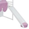 Twin Size Charming House Shaped Loft Bed With Tent And Slide - White / Pink - Image 5