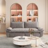 Queen Pull Out Sofa Bed, 3 In 1 Convertible Sleeper Sofa Multifunctional Velvet Loveseat Bed - Gray - Image 9