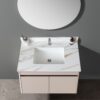 Elegant Vanity Top With Undermount Sink And Backsplash - White Carrara Marble - Image 6