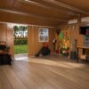 Heavy Duty Metal Storage Shed With Windows And Lockable Door Weatherproof Outdoor Garden Shed - Brown - Image 6