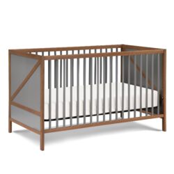 Pixie Zen - 3 In 1 Crib - Walnut, Charcoal