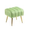 Velvet Accent Chair With Ottoman, Modern Tufted Barrel Chair Ottoman Set For Living Room Bedroom, Golden Finished - Grass Green - Image 7