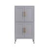Metal Kitchen Storage Cabinet, Kitchen Pantry Storage Cabinet With Doors And Shelves, Storage Cabinet With Adjustable Leveling Foot For Kitchen, Living Room And Dining Room - Gray - Image 14