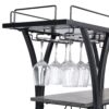 Industrial Bar Cart Kitchen Bar & Serving Cart For Home With Wheels 3 Tier Storage Shelves - Black / Gray - Image 10