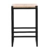 Boho Style Backless Bar Stools (Set of 2) With Paper Rope Woven Seat & Metal Frame For Kitchen Counter - Natural - Image 4