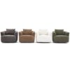 360° Swivel Barrel Sofa Chair With Throw Pillow, Chenille Upholstered Accent Chair - Beige - Image 3