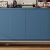 Queen Size Murphy Bed With Iron Legs, Modern Design - Blue - Image 23