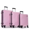 3 Piece Luggage Sets Lightweight Suitcase With Two Hooks, Spinner Wheels, (20/24/28) - Pink - Image 12