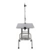 Folding Dog Pet Grooming Table Stainless Steel Frame, Rubber Mat On Board With Adjustable Arm And Clamps Pet Dog Cat Grooming Table - Silver Gray - Image 4