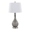 Jenny - Contemporary Table Lamp (Set of 2) - Clear Smokey Crackle / Nickel / White - Image 2