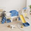 Toddler Slide Kids Playground With Basketball Hoop And Swing - Blue Yellow - Image 2