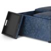 Avalon - Square Coffee Table Storage Ottoman - Denim Blue - Image 4