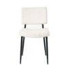 Modern Fabric Upholstered Dining Chair With Black Metal Legs (Set of 4) - Beige - Image 7