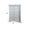 Louis Philippe - 4 Piece Queen Bedroom Set Bed (No Mirror) - Silver Gray - Image 4