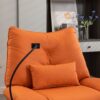 270 Swivel Glider Recliner Chair, Power Recliner Rocking Chair, USB Port Charge For Nursery Chair With Atmosphere Lamp For Living Room Bedroom Apartment - Orange - Image 16