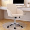 Adjustable Office Chair, Home Bedroom, Ergonomic Swivel Chair, Backrest Seat, Comfortable For Long Sitting - Khaki - Image 3