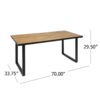 Outdoor Dining Table With U Shape Legs And Slat Top Table - Teak - Image 3