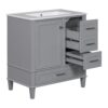 Bathroom Vanity, Modern Bathroom Cabinet With Sink Combo Set, Bathroom Storage Cabinet With A Soft Closing Door And 3 Drawers, Solid Wood Frame - Gray - Image 15