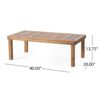 Acacia Wood Loveseat And Coffee Table Set With Cushions - Brown - Image 6