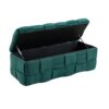 Upholstered Fabric Storage Ottoman Bench With Safety Hinge For Living Room & Bedroom - Green - Image 22