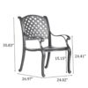 Castle Rock Collection Dining Arm Chair With Cushion, Weather Resistant - Antique Brown - Image 3