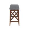 Upholstered Bar Stool With Nailhead Trim And X Frame Design (Set of 2) - Charcoal - Image 5