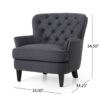 Enchante, Living Room Set With Tufted Back Club Chair And Ottoman - Gray - Image 3