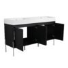 Deluxe 60" Freestanding Bathroom Vanity With Resin Double Sink - Dark Oak - Image 18