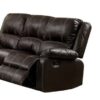 Zuriel - Synthetic Leather Recliner Sofa - Brown - Image 2