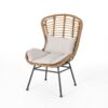 Calypso - Outdoor Chair With Water Resistance Cushion And Iron Frame - Beige - Image 6