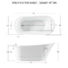 Freestanding Bathtub Modern Stand Alone Soaking Bathtub - Brushed Nickel Drain And Minimalist Linear Design Overflow Included, Cupc Certified - White - Image 3
