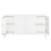 4 Door Sideboard Storage Cabinet With Door Shelf For Living Room And Dining Room, 2 Large Cabinets With Adjustable Shelf - White - Image 20