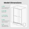 Semi Frameless Double Sliding Shower Door - Brushed Gold - Image 3