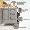Bathroom Vanity, Modern Bathroom Cabinet With Sink Combo Set, Bathroom Storage Cabinet With A Soft Closing Door And 3 Drawers, Solid Wood Frame - Gray - Image 5