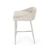 Celest - Upholstered Counter Stool With Low Back And Tapered Legs - Beige / Chrome - Image 4