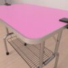 Folding Dog Pet Grooming Table, Stainless Steel Frame Rubber Mat On Board With Adjustable Arm And Clamps Pet Dog Cat Grooming Table - Pink - Image 10