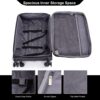 5 Piece Set (18/23/27/Travelbag /Toiletry Bag), Softshell Suitcase Spinner Wheels Terylene Polyester Luggage Sets Carry On Suitcase Luggage Lightweight Durable Suitcase - Black - Image 7