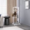 Accent Portable Garment Rack, Clothes Valet Stand With Storage Organizer - White - Image 13