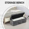 Stylish Storage Ottoman Bench With Safety Hinge For Living Room & Bedroom - Dark Gray - Image 5