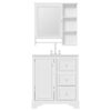 Bathroom Vanity With Sink, Modern Elegant Bathroom Storage Cabinet With 3 Drawers And Adjustable Shelves, Freestanding Vanity Set With Mirror Cabinet, Single Sink Bathroom Vanity - White - Image 10