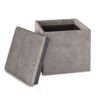 Rockwood - Cube Storage Ottoman With Tray - Distressed Gray Taupe - Image 4