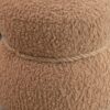 Snowman Stool With Lamb Wool Cushion And Solid Wood Frame - Light Camel - Image 9