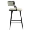 Counter Height Bar Stools Cover Kitchen Island Counter Bar Stool With Black Powder Coating Base And Footrest (Set of 2) - Beige - Image 3