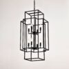 8 Light Metal Lantern Tiered Pendant Hanging Light Fixtures, Industrial Farmhouse Adjustable Height Chandeliers For Dining Room Hallway Foyer Entryway (E12 Bulbs Not Included) - Matte Black - Image 11