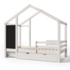 Twin House Bed With Blackboard And Drawers, 2 Assembly Options - White - Image 6