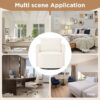 360° Swivel Chair With Upholstered Curved Design - Beige - Image 8